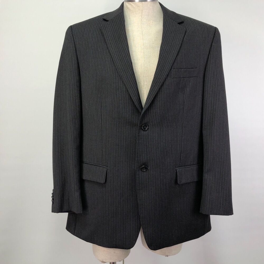 Michael‎ Kors Sport Coat Blazer Jacket Mens 42R? Gray Pin Striped 100% Wool